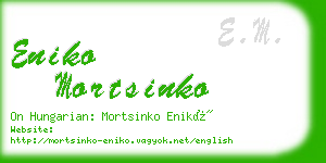 eniko mortsinko business card